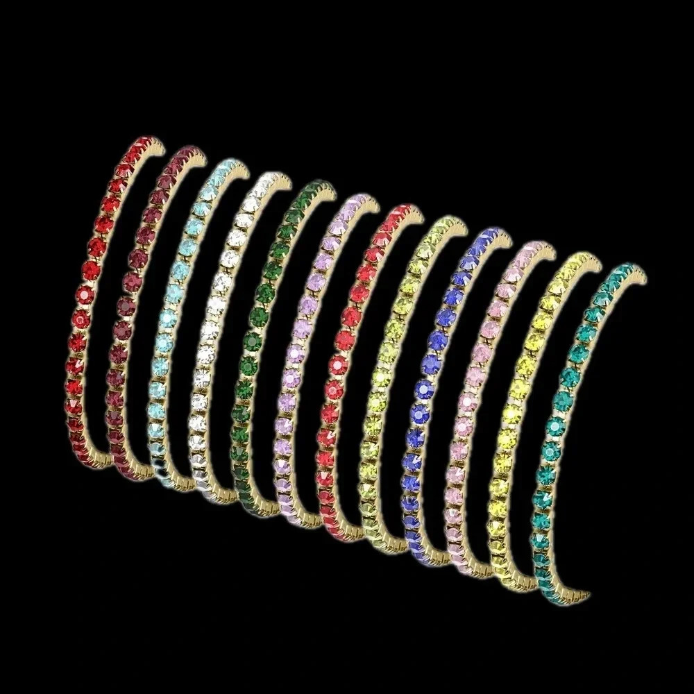 Red Garnet CZ 18K Gold Stainless Steel Tennis Bracelet January Birthstone - Picture 6 of 7